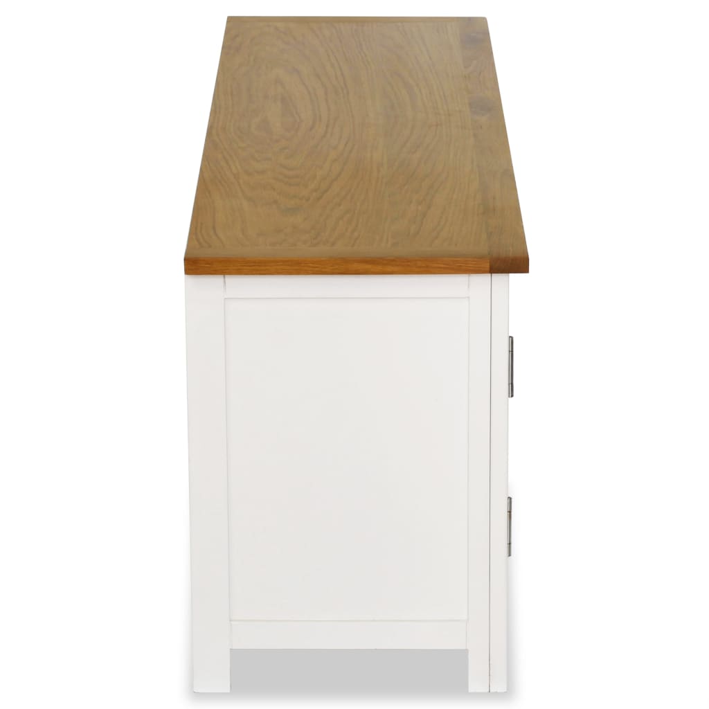 Mueble para TV madera maciza de roble 120x35x48 cm