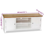 Mueble para TV madera maciza de roble 120x35x48 cm