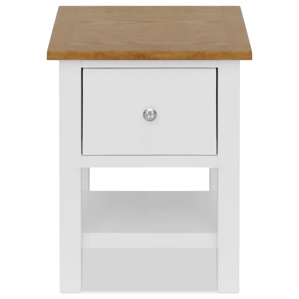 Mesita de noche de madera de roble maciza 36x30x47 cm