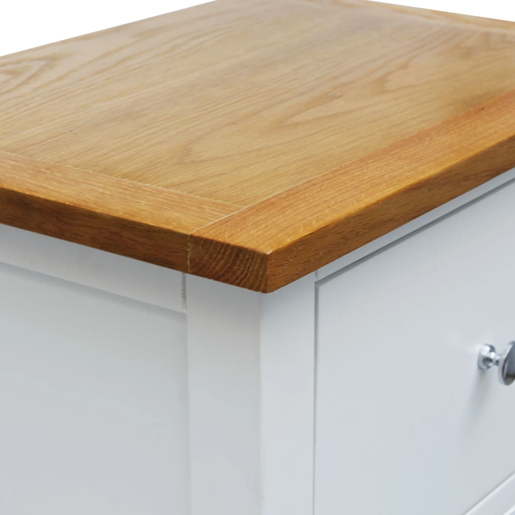 Mesita de noche de madera de roble maciza 36x30x47 cm