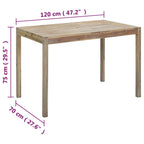 Mesa de comedor de madera maciza de acacia 120x70x75 cm