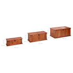 Baúl de almacenamiento 3 piezas de madera maciza de acacia