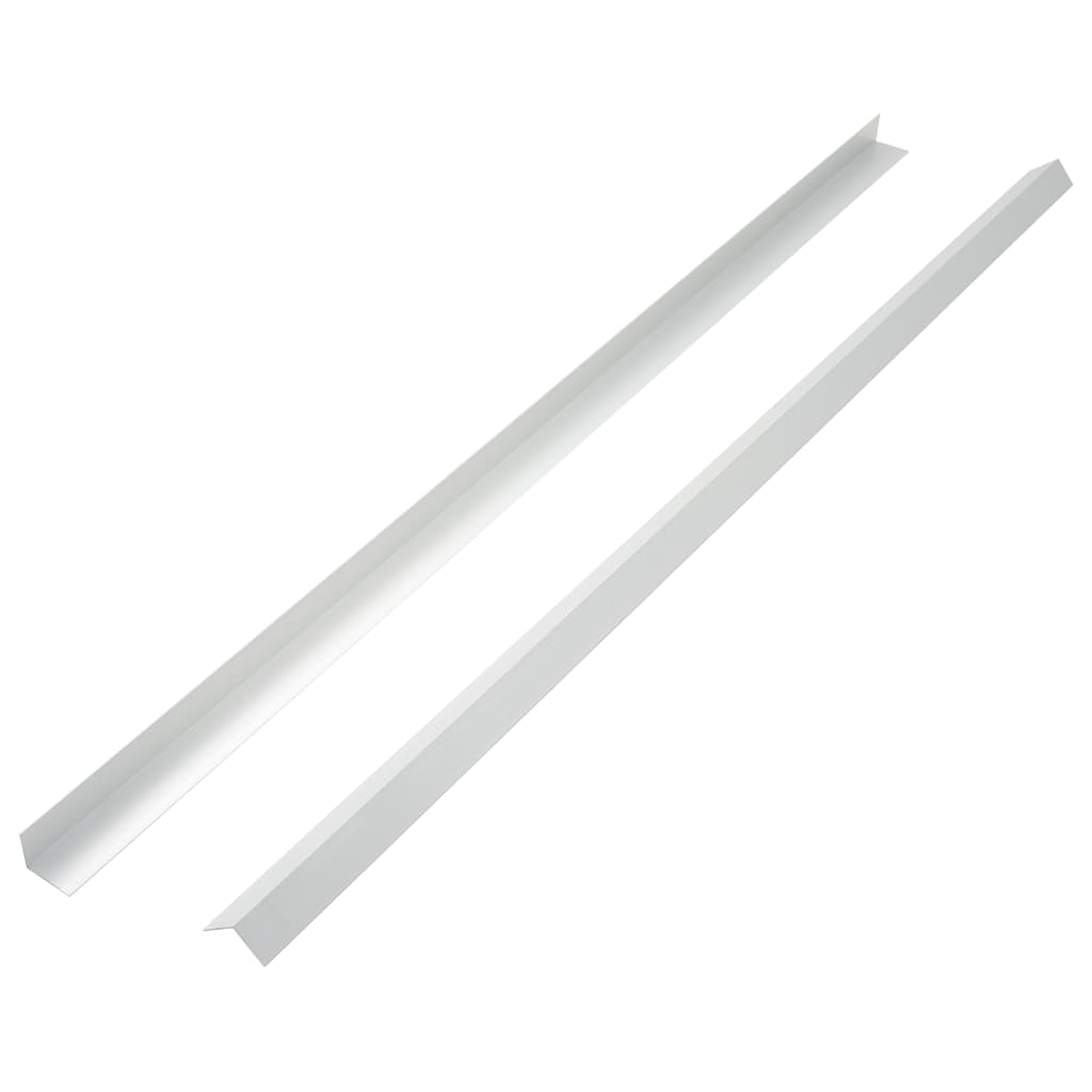 Moldura de ángulo de porche aluminio 5 unidades 170 cm plateado