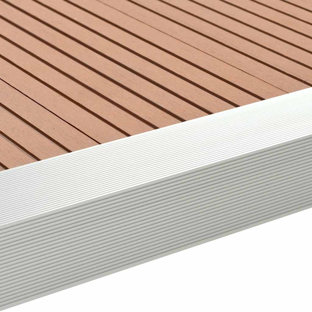 Moldura de ángulo de porche aluminio 5 unidades 170 cm plateado