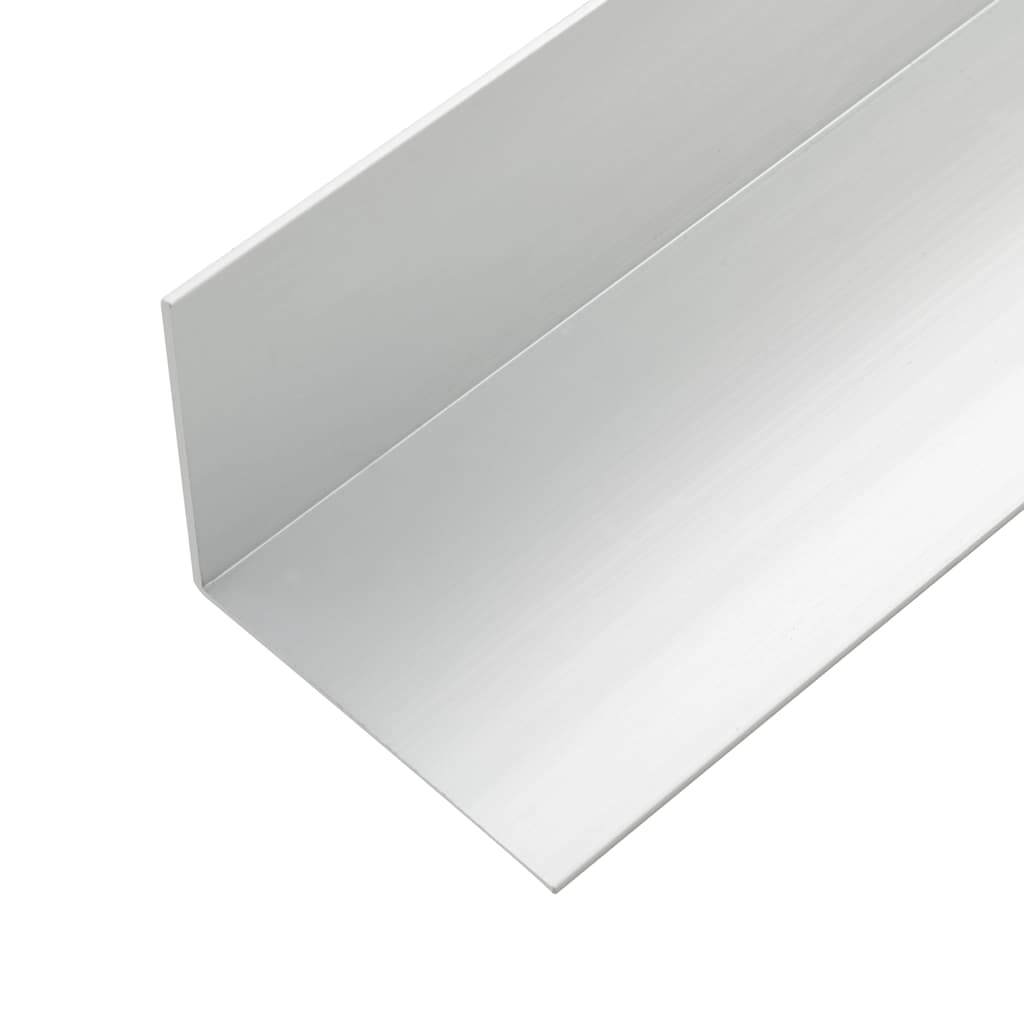 Moldura de ángulo de porche aluminio 5 unidades 170 cm plateado