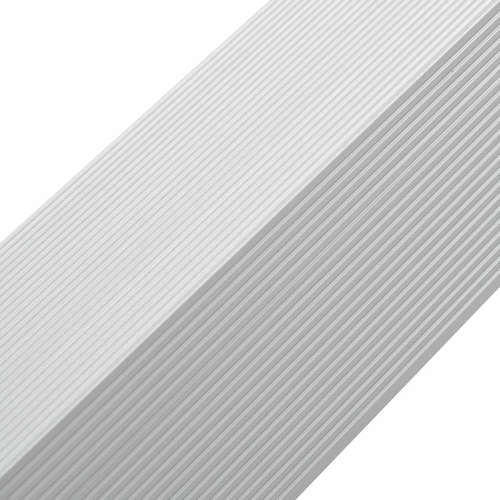 Moldura de ángulo de porche aluminio 5 unidades 170 cm plateado