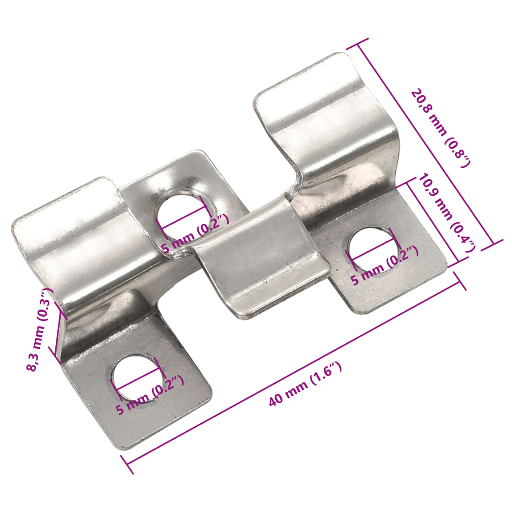 Clips de plataforma 100 uds y 200 tornillos de acero Inoxidable