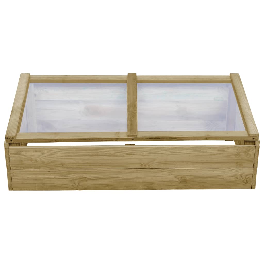 Invernadero de madera de pino impregnada 100x50x35 cm
