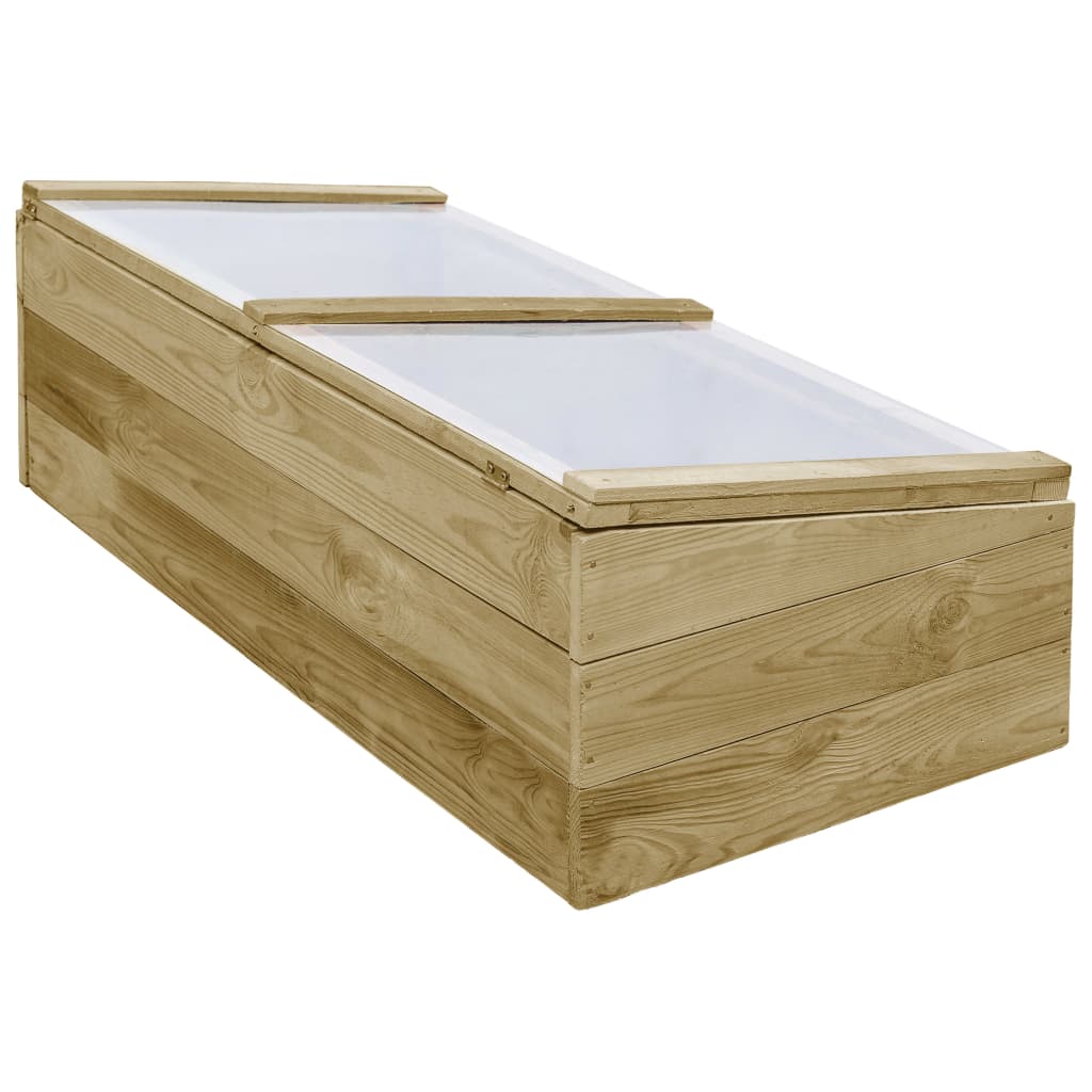 Invernadero de madera de pino impregnada 100x50x35 cm