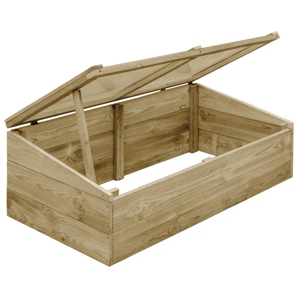 Invernadero de madera de pino impregnada 100x50x35 cm