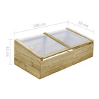 Invernadero de madera de pino impregnada 100x50x35 cm
