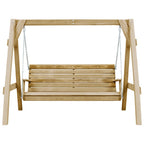 Banco columpio de jardín madera pino impregnada 205x150x157 cm