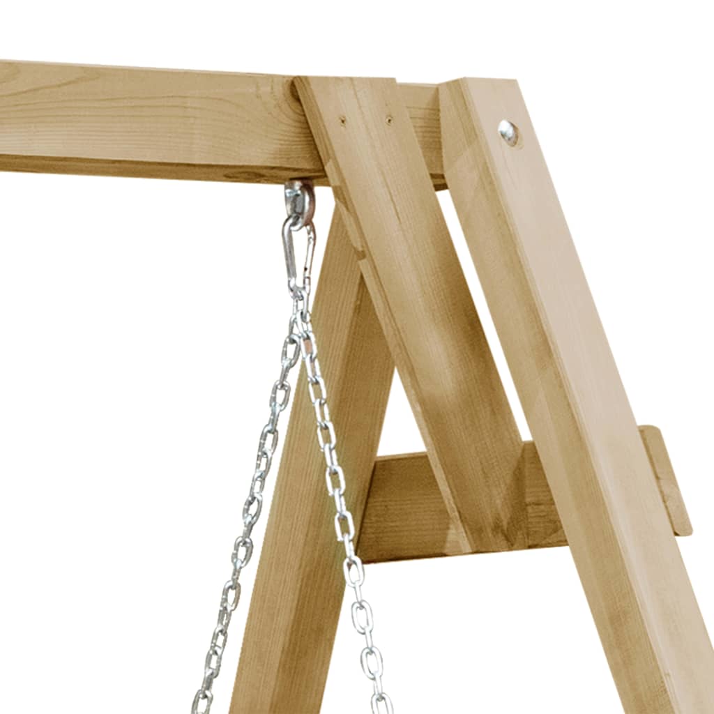Banco columpio de jardín madera pino impregnada 205x150x157 cm