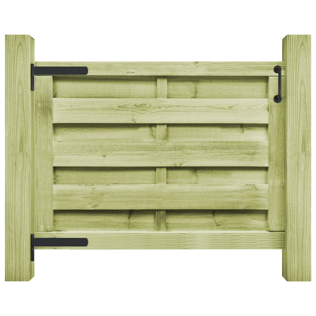 Puerta de jardín madera de pino impregnada verde 100x75 cm
