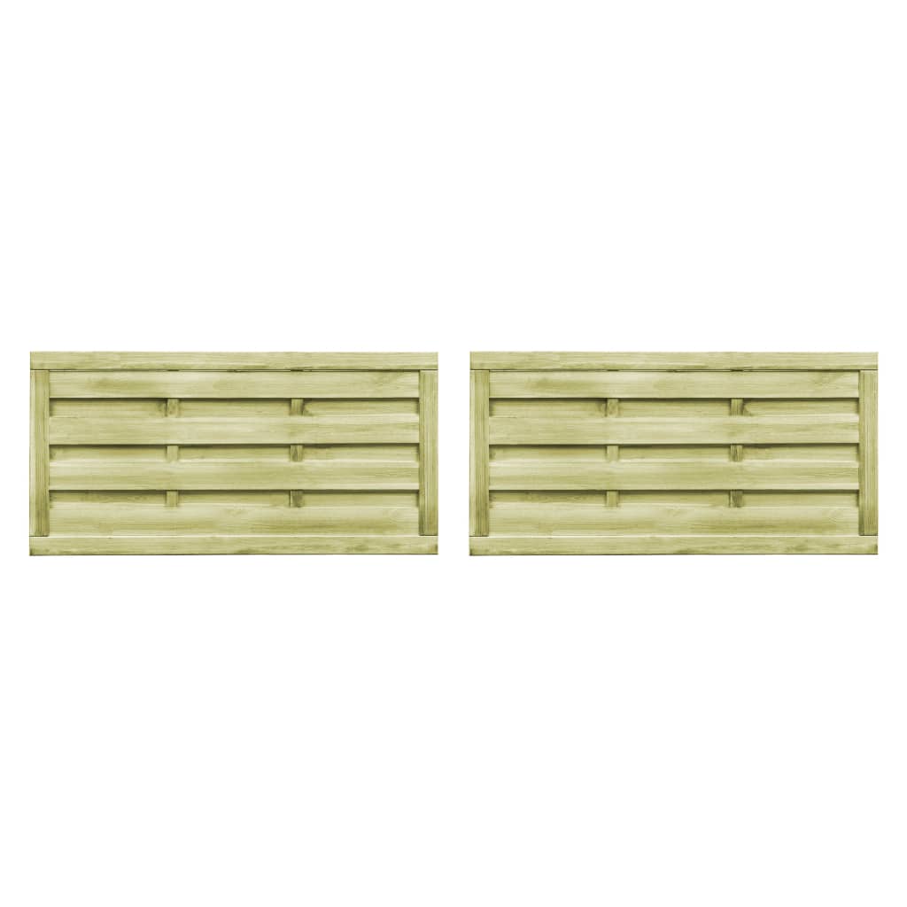 Puertas valla 2 uds madera pino impregnada 150x75 cm verde