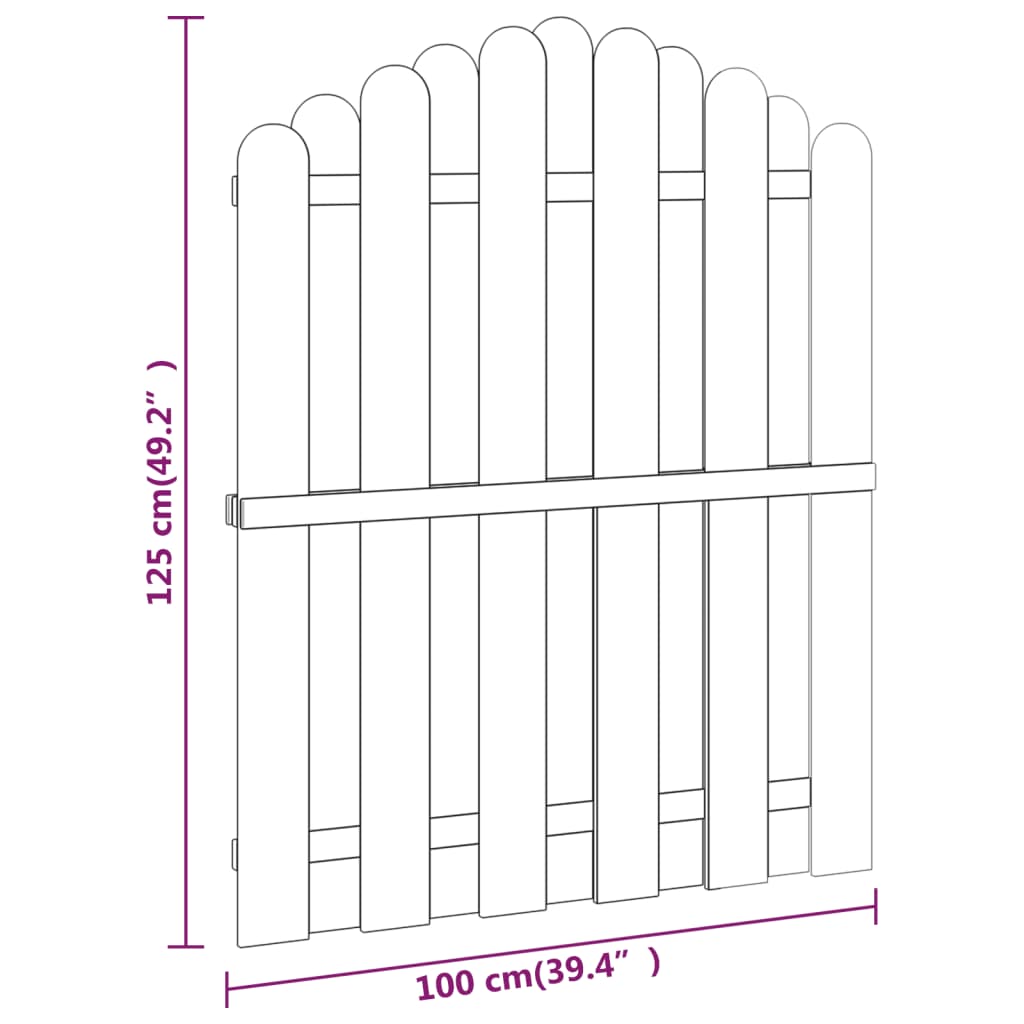 Puerta de jardín madera de pino impregnada 100x125 cm