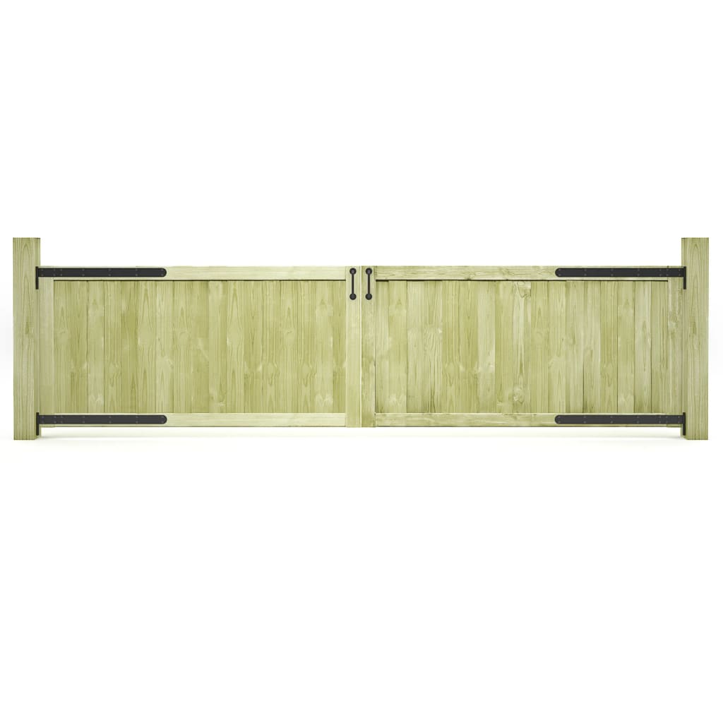 Puertas de valla madera 2 uds de pino impregnada 300x100 cm