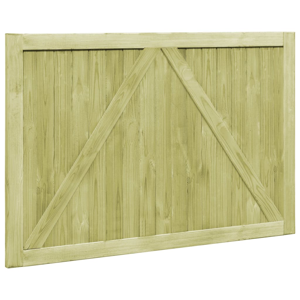 Puertas de valla madera 2 uds de pino impregnada 300x100 cm