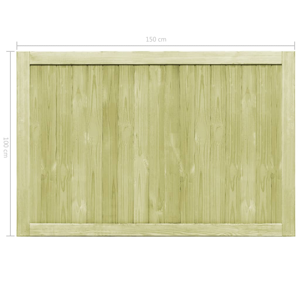 Puertas de valla madera 2 uds de pino impregnada 300x100 cm