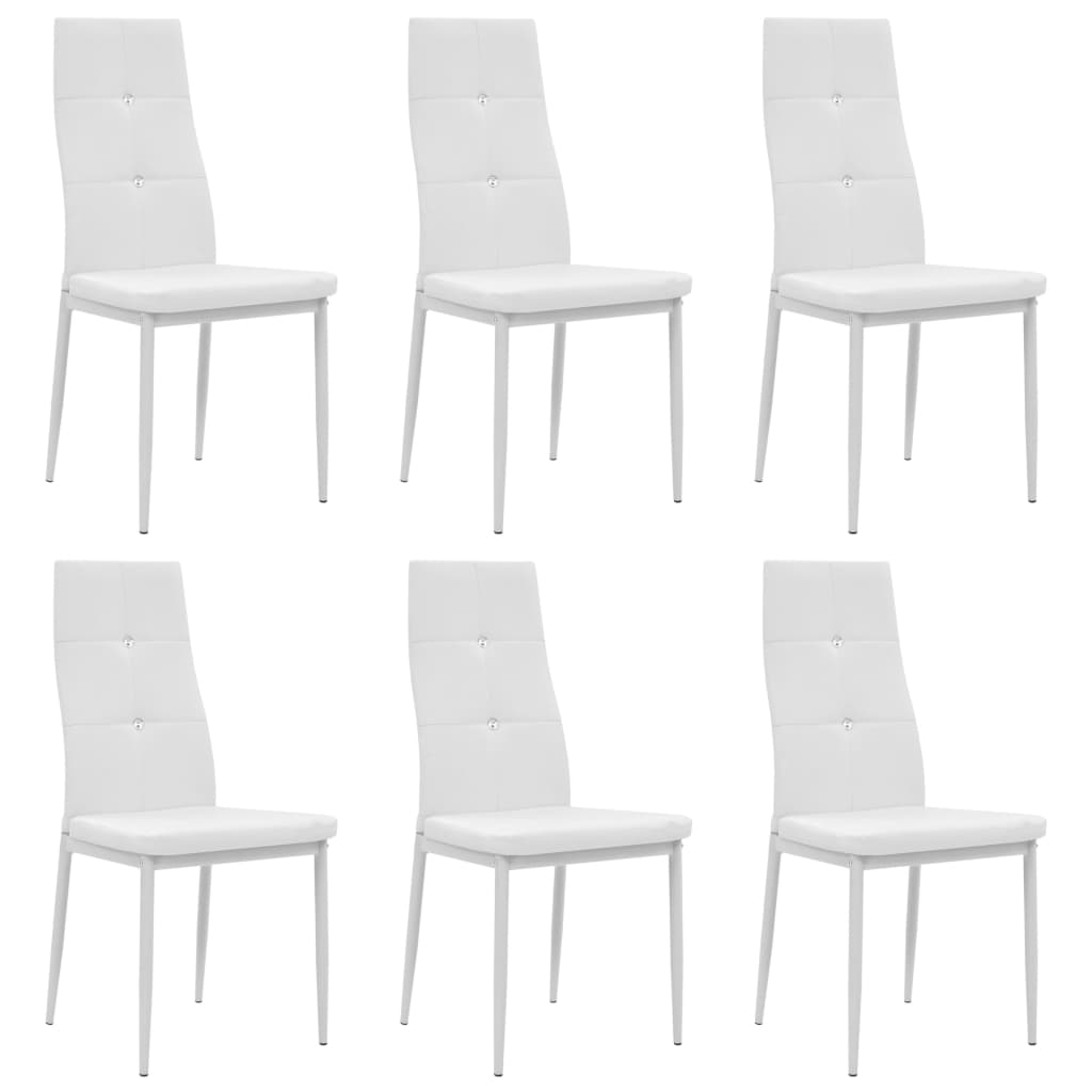 Sillas de comedor 2 unidades cuero sintético blanco