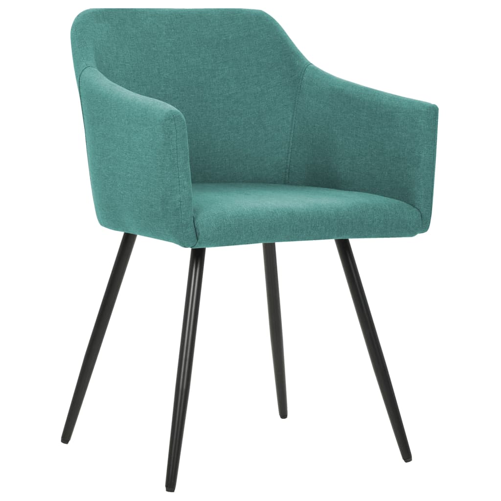Sillas de comedor 2 unidades tela verde