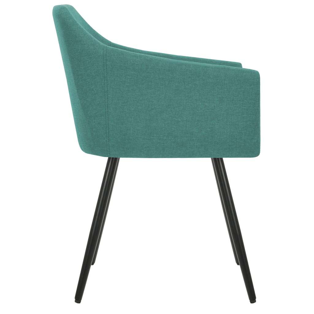 Sillas de comedor 2 unidades tela verde