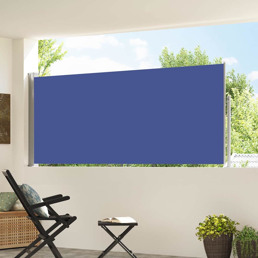 Toldo lateral retráctil 120x300 cm azul