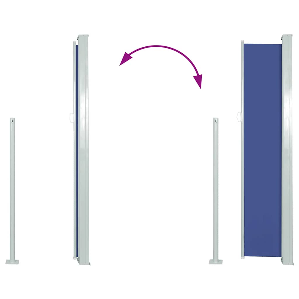 Toldo lateral retráctil 120x300 cm azul