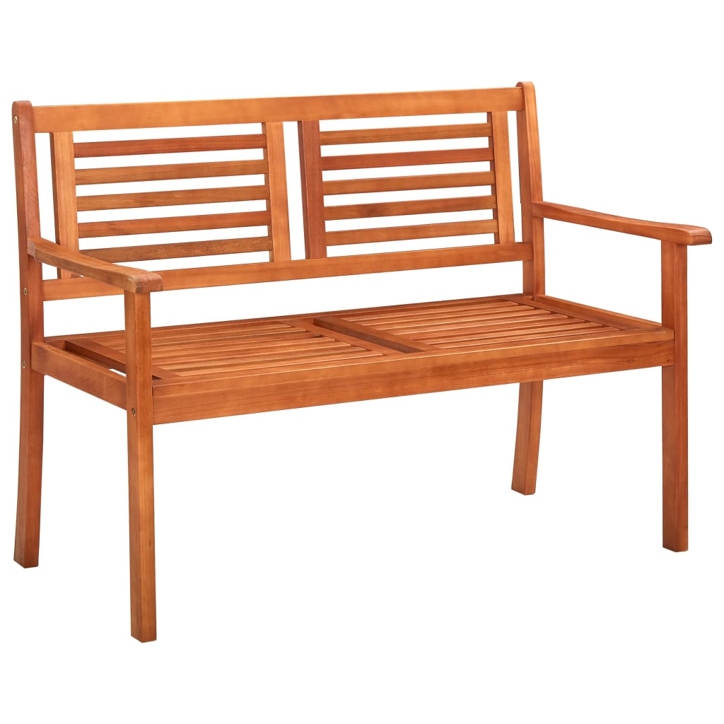 Banco de jardín 2 plazas madera maciza eucalipto gris 120 cm