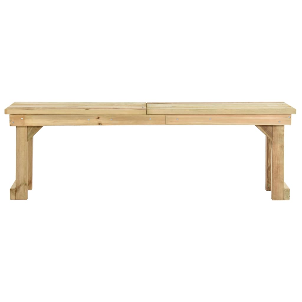 Banco de jardín de madera de pino impregnada 140 cm