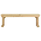 Banco de jardín de madera de pino impregnada 140 cm