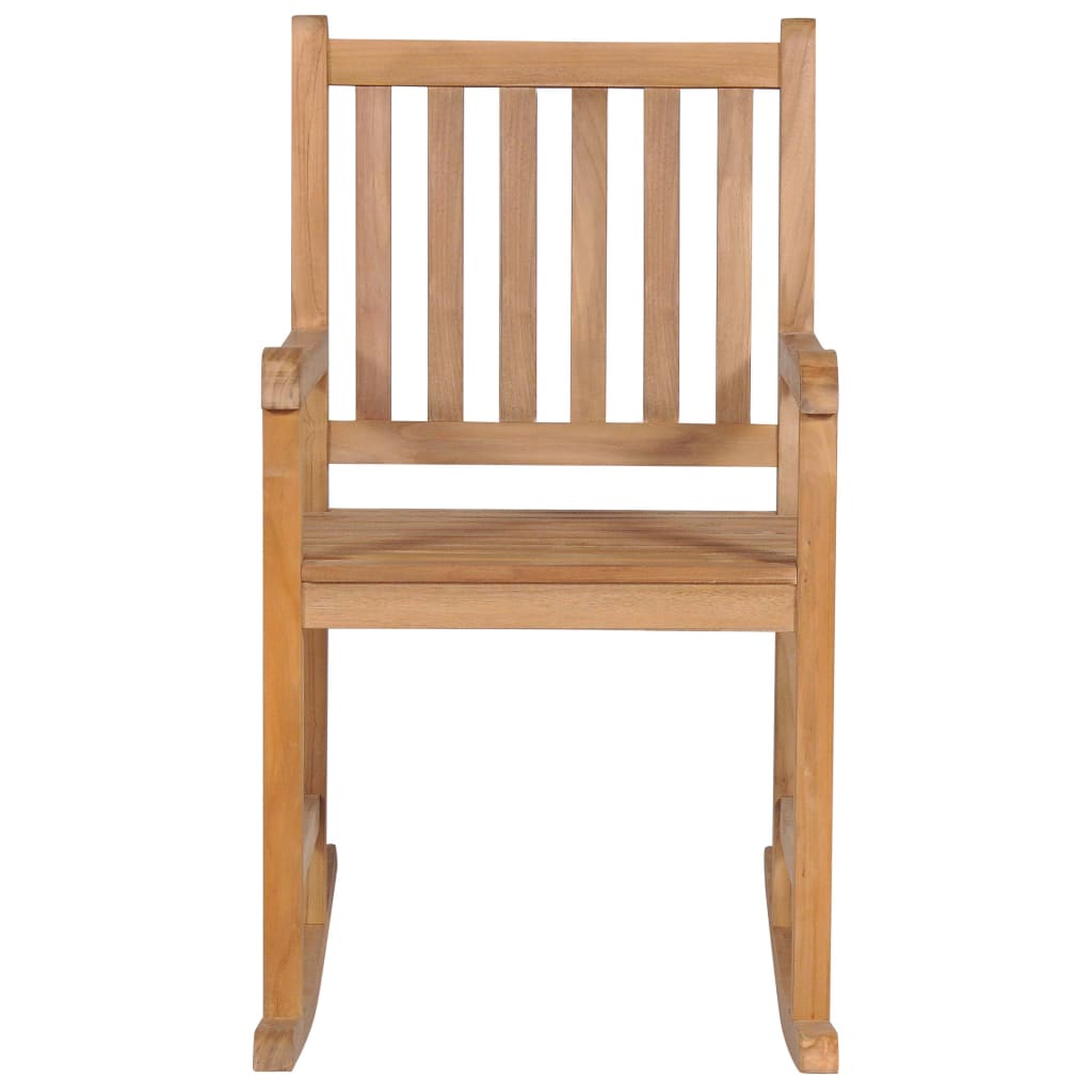 Silla mecedora de madera maciza de teca