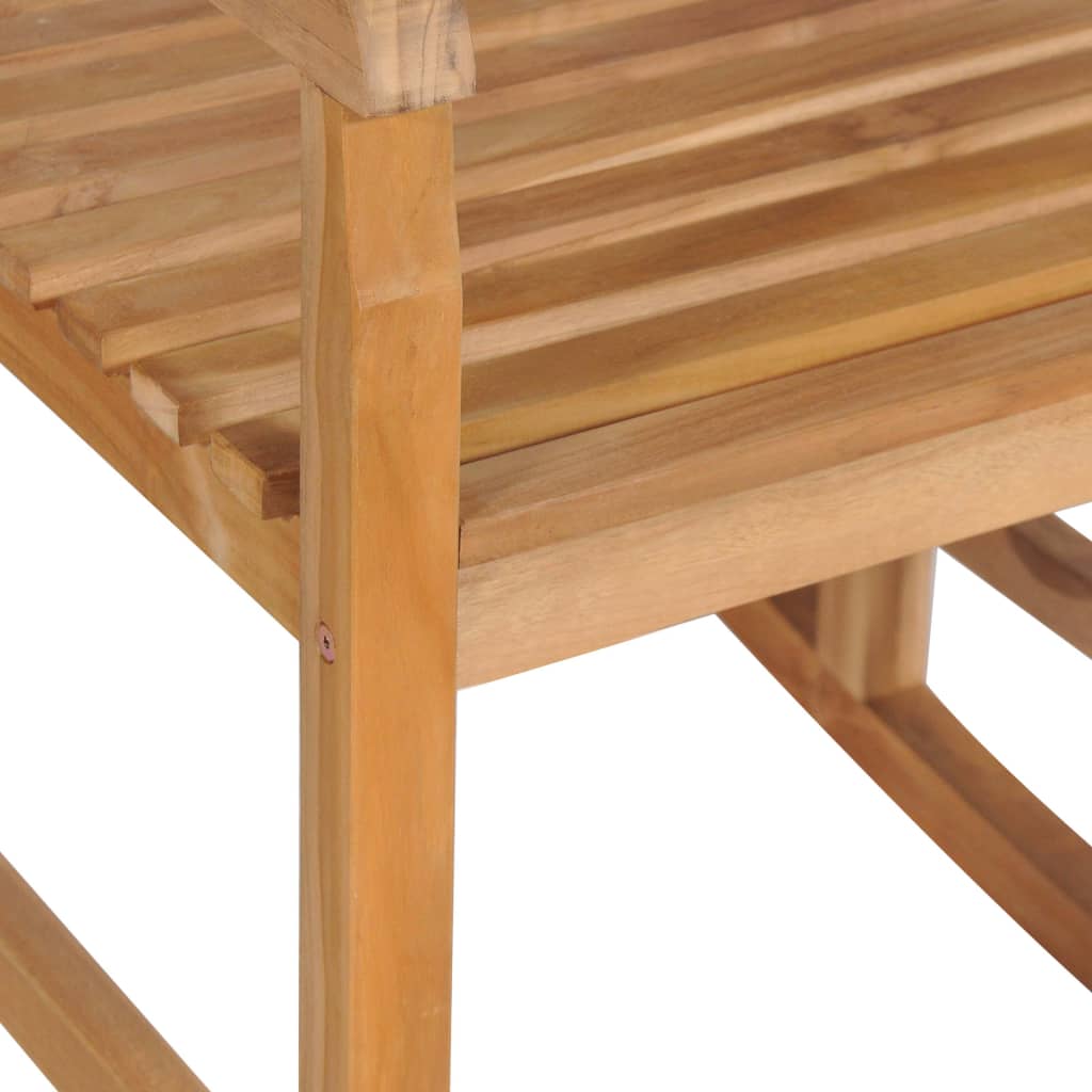 Silla mecedora de madera maciza de teca