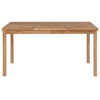 Mesa de jardín de madera maciza de teca 150x90x77 cm
