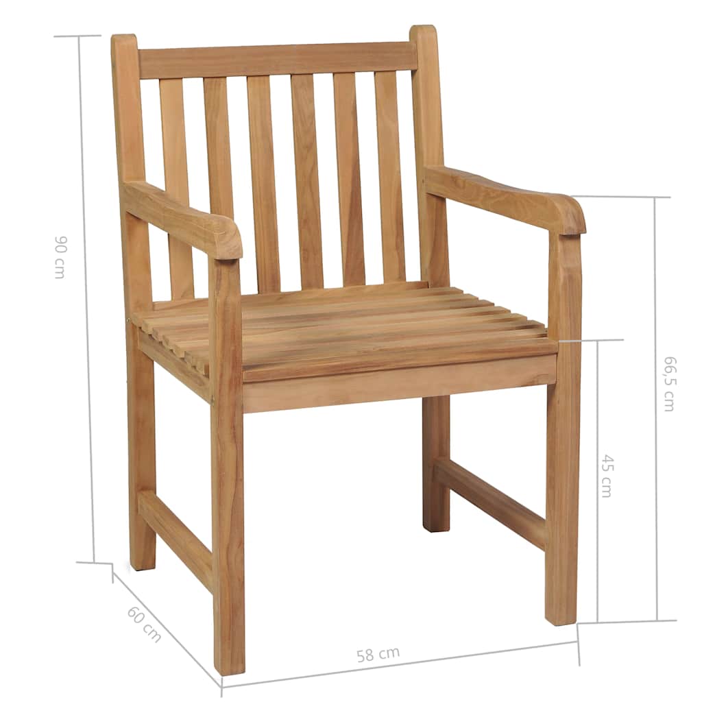 Set de comedor exterior 5 piezas de madera maciza de teca