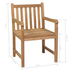 Set de comedor exterior 5 piezas de madera maciza de teca