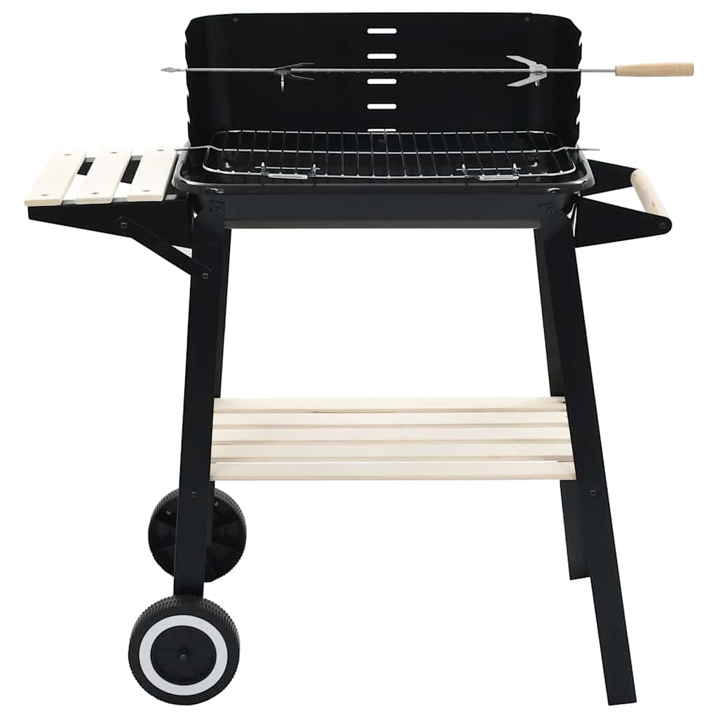 Barbacoa de carbón con ruedas
