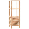 Mueble de almacenaje baño madera maciza nogal 39,5x35,5x123 cm