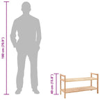 Zapatero de madera maciza de nogal 69x26x40 cm
