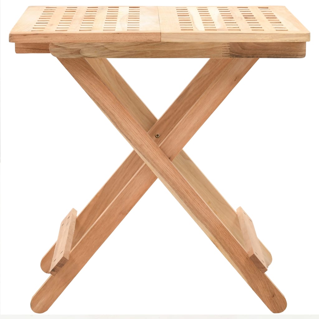 Mesa auxiliar plegable de madera maciza de nogal 50x50x49 cm