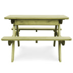Mesa de pícnic y bancos niños madera pino impregnada 90x90x58cm