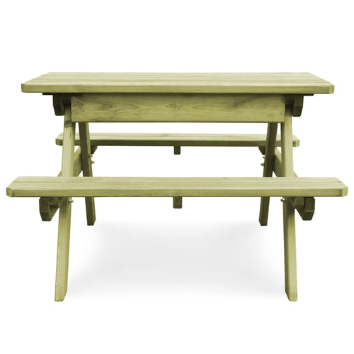 Children's picnic table and benches, impregnated pine wood, 90x90x58cm