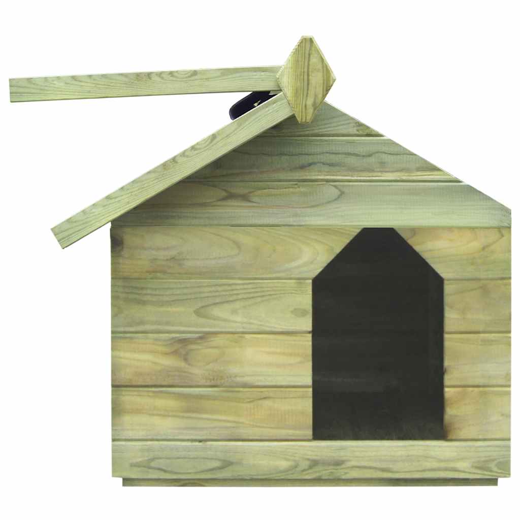 Casa de perro de jardín tejado abierto madera pino impregnada