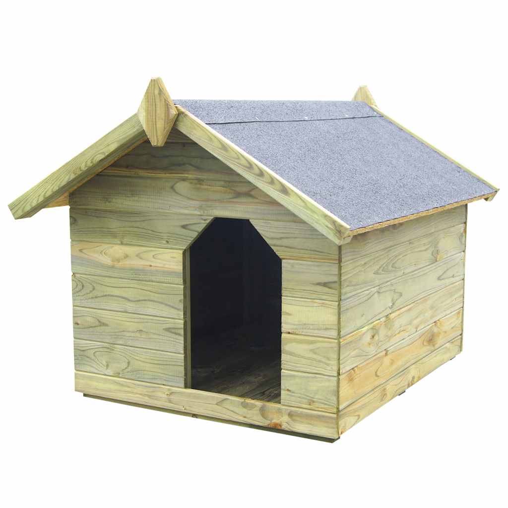 Casa de perro de jardín tejado abierto madera pino impregnada
