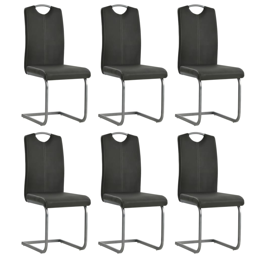 Sillas de comedor voladizas 2 uds cuero sintético capuchino