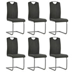 Sillas de comedor voladizas 2 uds cuero sintético capuchino