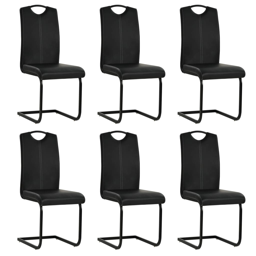 Sillas de comedor voladizas 2 uds cuero sintético capuchino