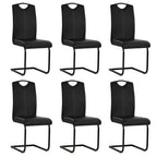 Sillas de comedor voladizas 2 uds cuero sintético capuchino