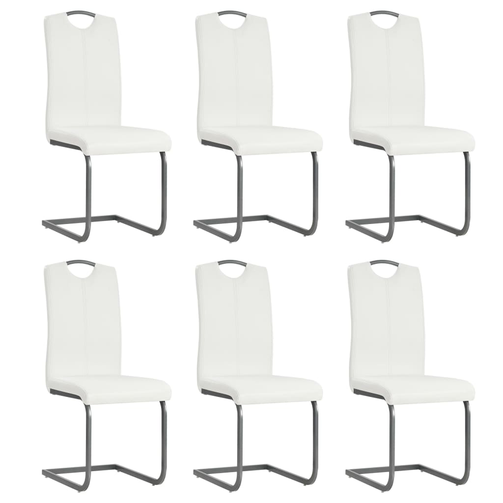 Sillas de comedor voladizas 2 uds cuero sintético capuchino