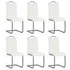 Sillas de comedor voladizas 2 uds cuero sintético capuchino